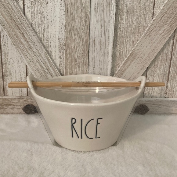 Rae Dunn Rice Bowl with Chopsticks - Picture 1 of 6